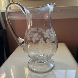 Fifth‎ Avenue Crystal Ltd Large Etched Leaf Pitcher